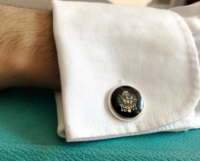 925 Silver Cufflinks with Ottoman Empire Emblem - 2