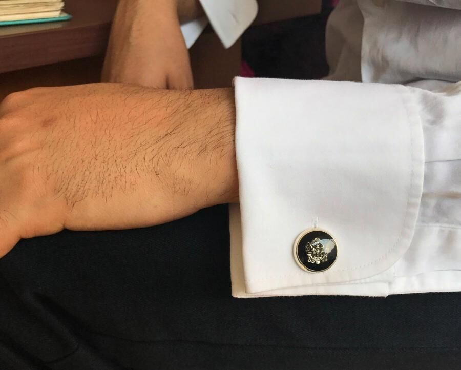 925 Silver Cufflinks with Ottoman Empire Emblem - 3