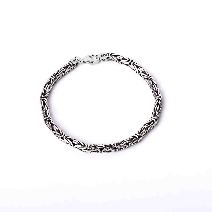 925 Sterling Silver 5.2mm Men's King Chain Bracelet - 1