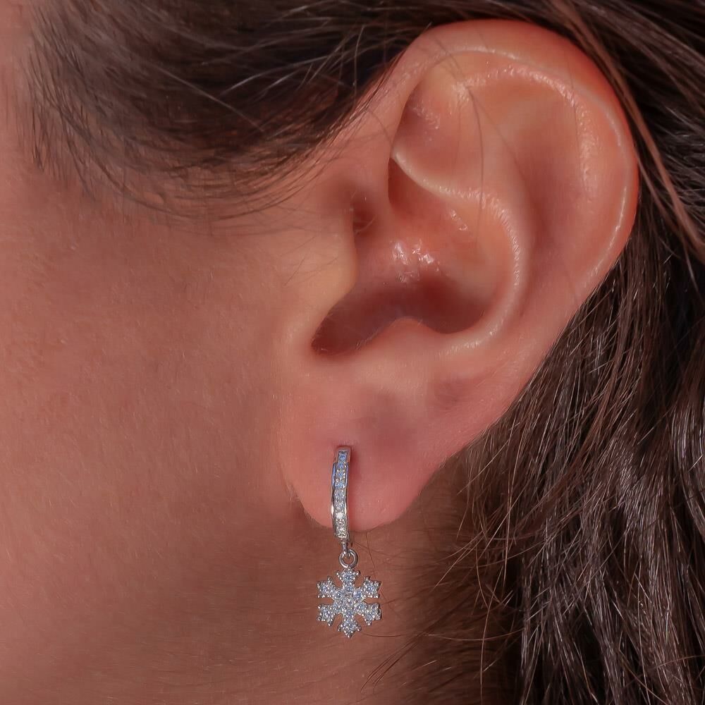 Takıhan 925 sterling silver snowflake earrings - 1