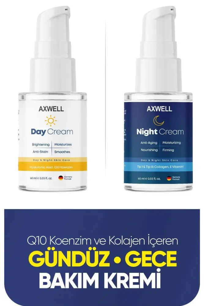 AXWELL Enzyme and Collagen Infused Day & Night Care Cream Set - 1