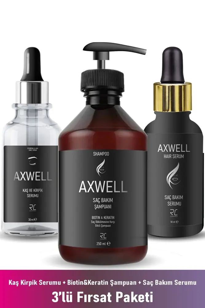 AXWELL Hair Loss Repairing Care Shampoo + Serum + Eyebrow Eyelash Care Serum - 1