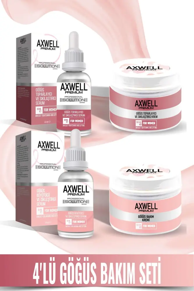 Axwell Premium 4'lü Göğüs Bakım Seti (Göğüs Sıkılaştırıcı Ve Toparlayıcı & Büyütücü Ve Dikleştirici) - 1