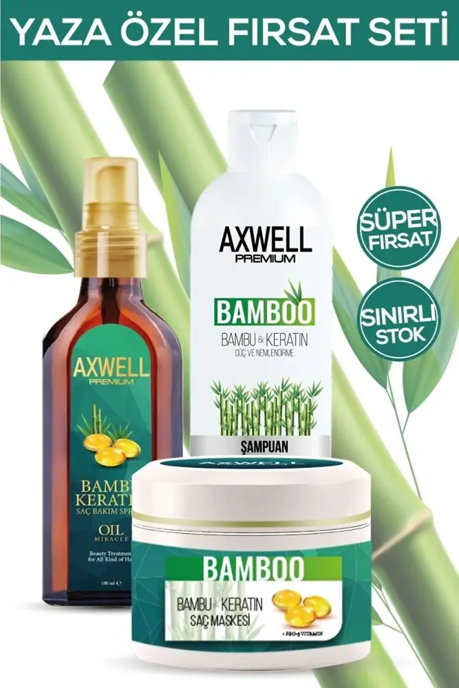 Axwell PREMIUM Premium Bambu& Keratin Saç Bakım Seti BŞMS001 - 1