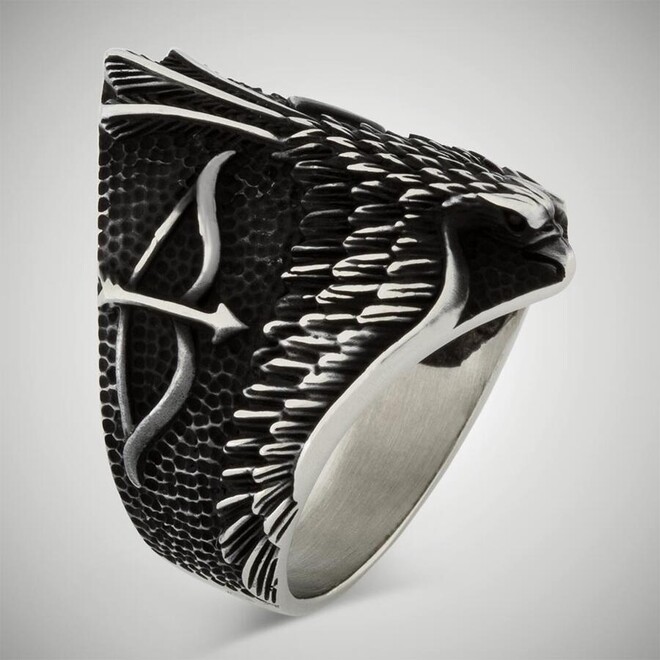 B Series Alparslan Great Seljuk Falcon Model Men's Ring - 3