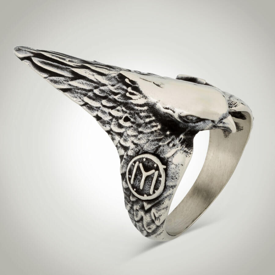 B Series Male Resurrection Ertuğrul Series Ertuğrul Zihgir Ring With Hawk Motif - 4