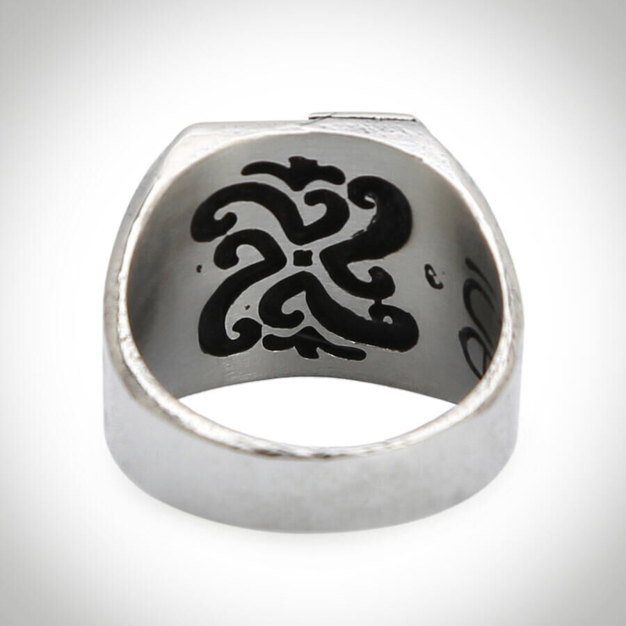 B Series New Life Theme Stone Free Men's Ring Customizable Gray Color - 3