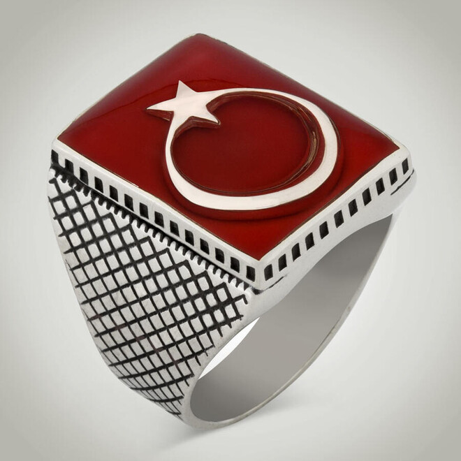 Men's ring with crescent and a star from teskilat series - 2