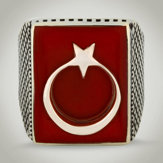 Men's ring with crescent and a star from teskilat series - 3