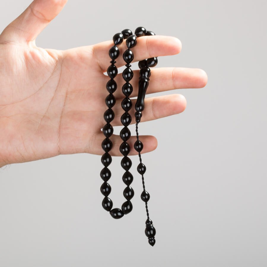 beautifully crafted rosary made of lignite stone - 1