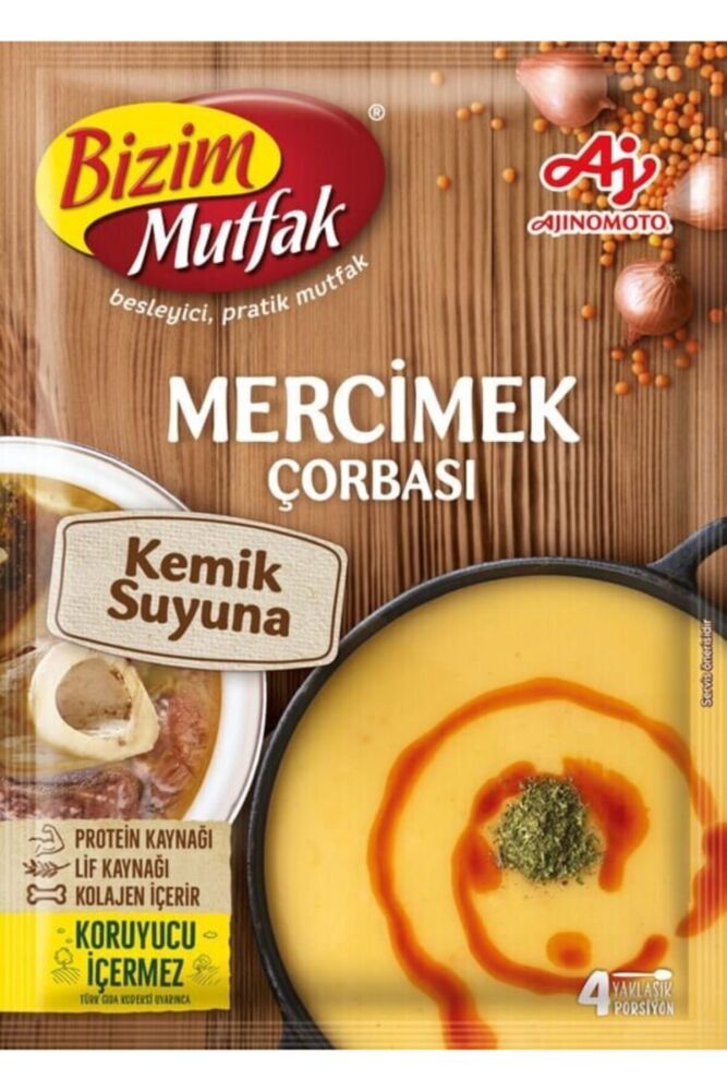 Bizim Mutfak Kemik Sulu Mercimek Çorbası 72 G X 12 Adet - 1