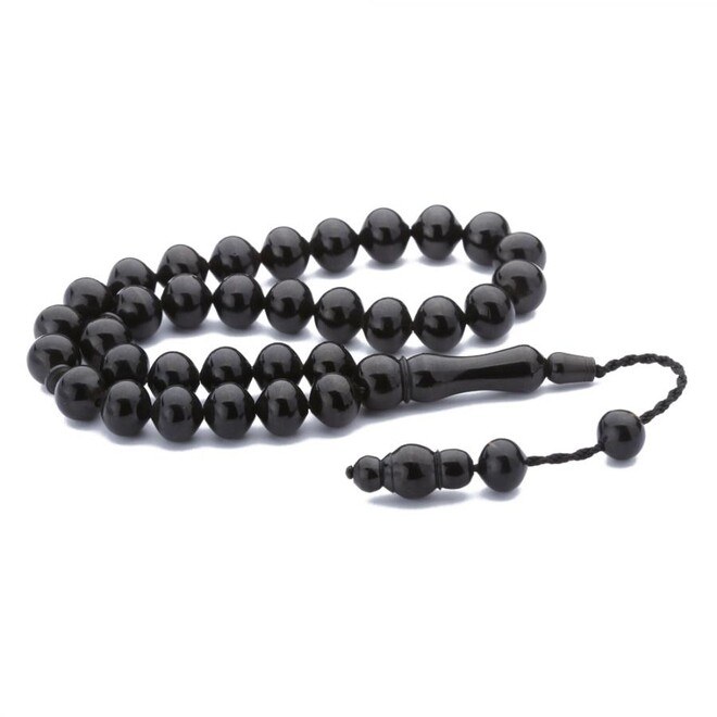 Black rosary made of Erzurum lignite stone - 2