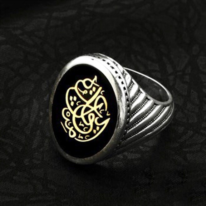 Black Sterling Silver Men's Ring Written As I Knot - 1