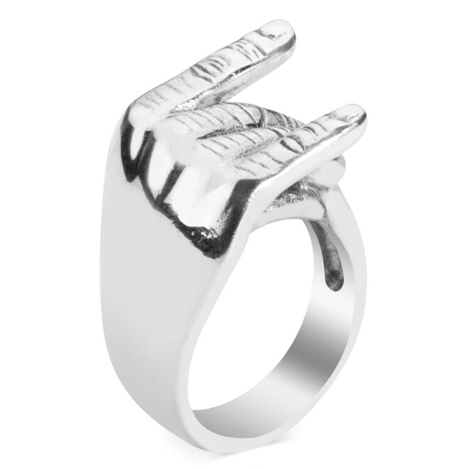 Bozkurt Marked Sterling Silver Men's Ring - 4