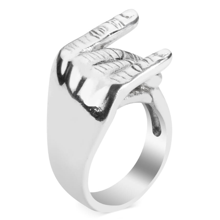 Bozkurt Marked Sterling Silver Men's Ring - 4