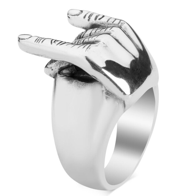 Bozkurt Sign Sterling Silver Men's Ring - 2