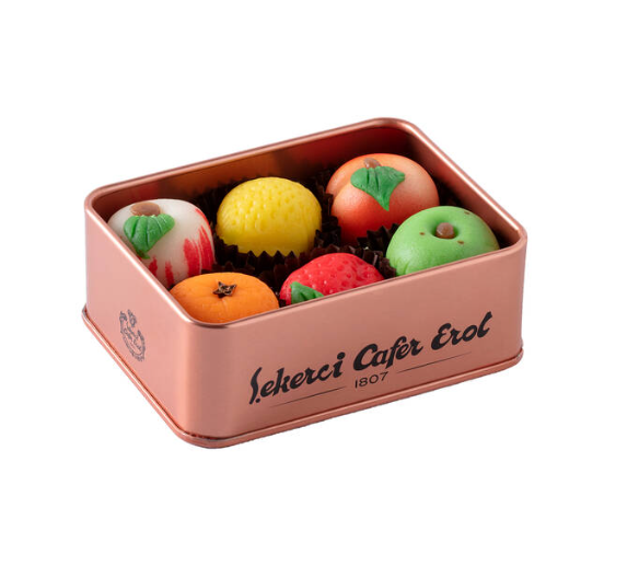 Bronze Tin Box Marzipan Almond Paste - 6 Pieces - 1