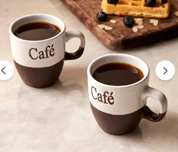 Cafe Stoneware 2-Piece Espresso Cup Set Black-White - 1