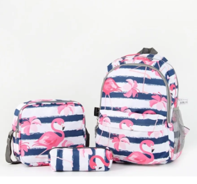 Cambridge Polo Club Flamingo Triple School Bag Set Plcan - 3