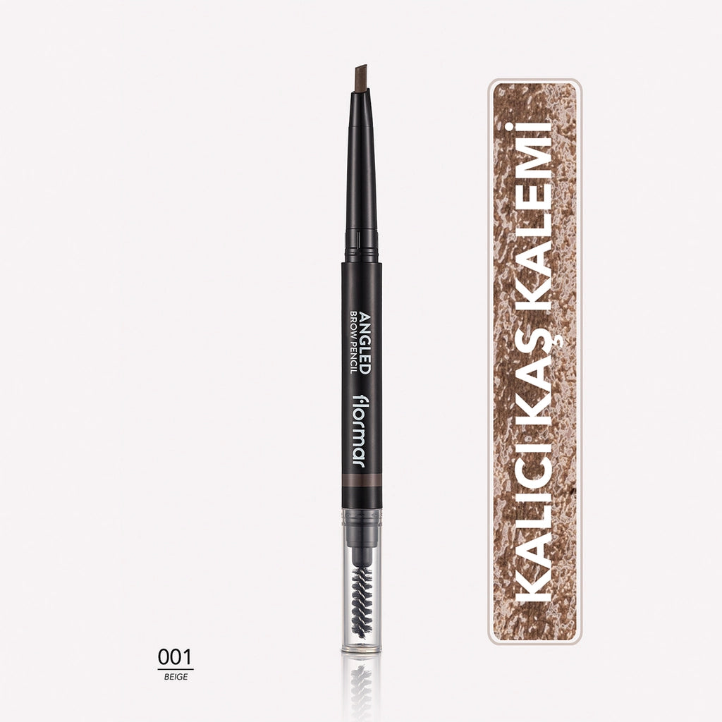 Flormar Angled Eyebrow Pencil with Angled Tip and Bristle Brush 0