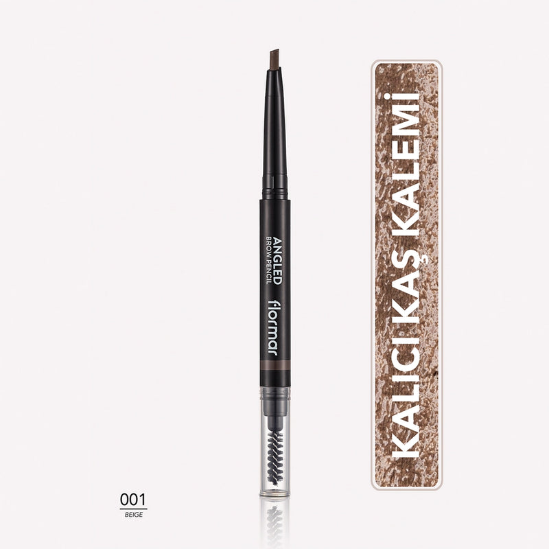 Flormar Angled Eyebrow Pencil with Angled Tip and Bristle Brush 0