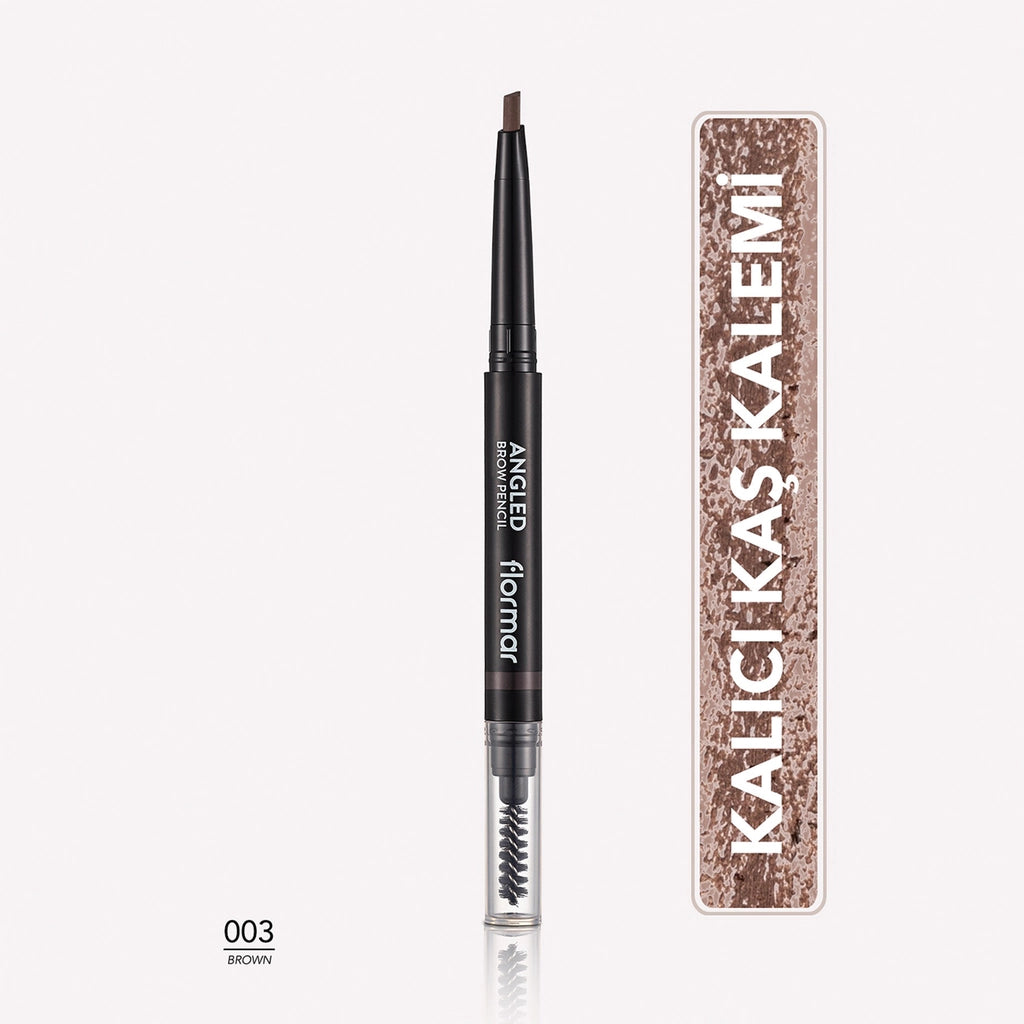 Flormar Angled Eyebrow Pencil with Angled Tip and Bristle Brush 0