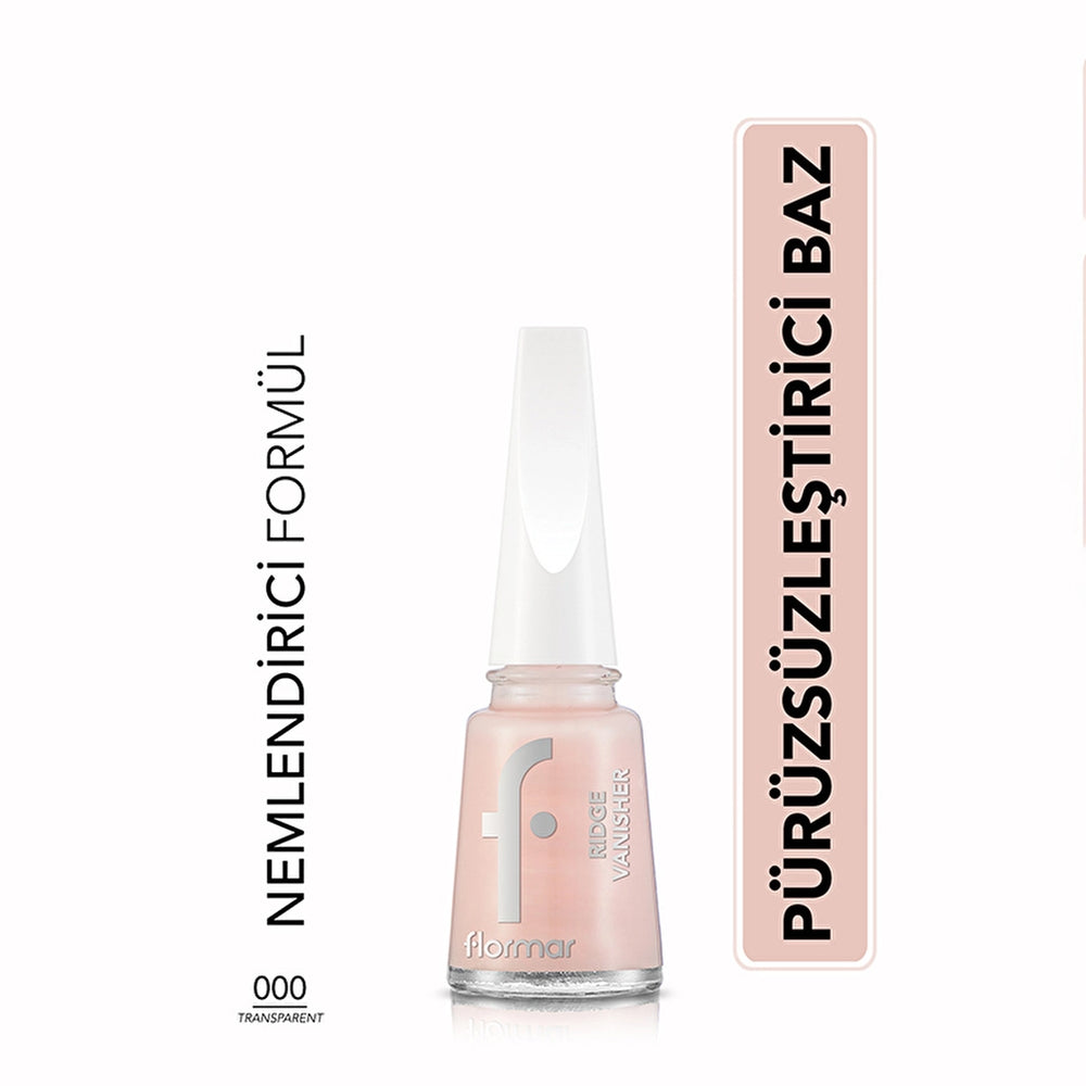 Flormar Ridge Vanisher Smooth-Looking Nail Polish Base 000 Transparent