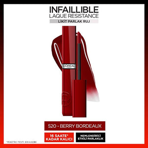 Loreal Paris Infaillible Laque Resistance Liquid Shiny Lipstick