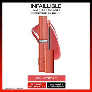 Loreal Paris Infaillible Laque Resistance Liquid Shiny Lipstick