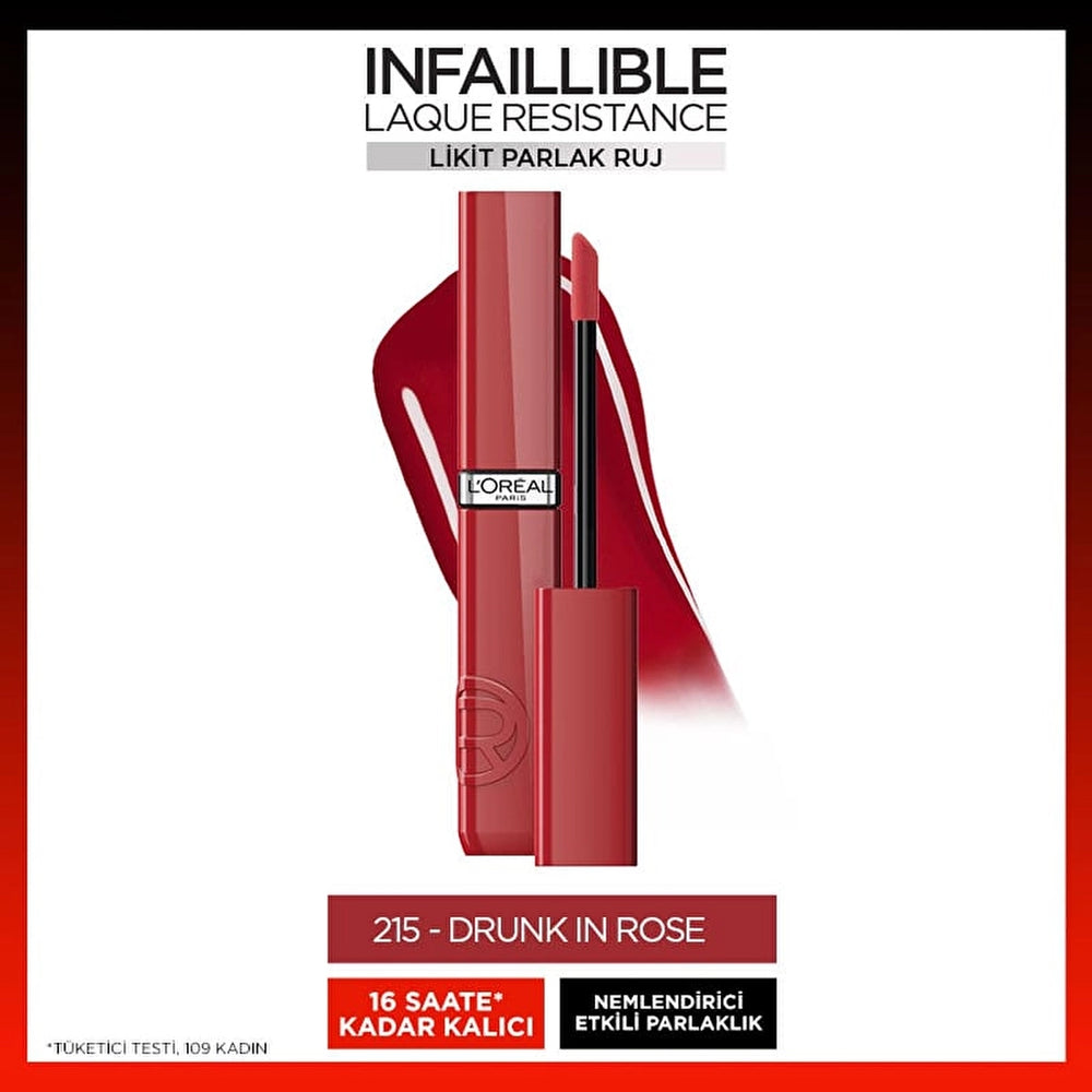 Loreal Paris Infaillible Laque Resistance Liquid Shiny Lipstick
