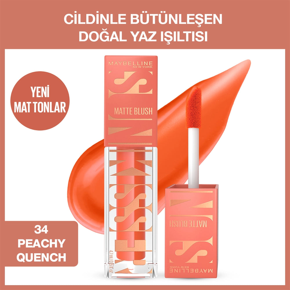 Maybelline New York Sunkisser Hazy Matte Liquid Blush 34 Peachy Quench