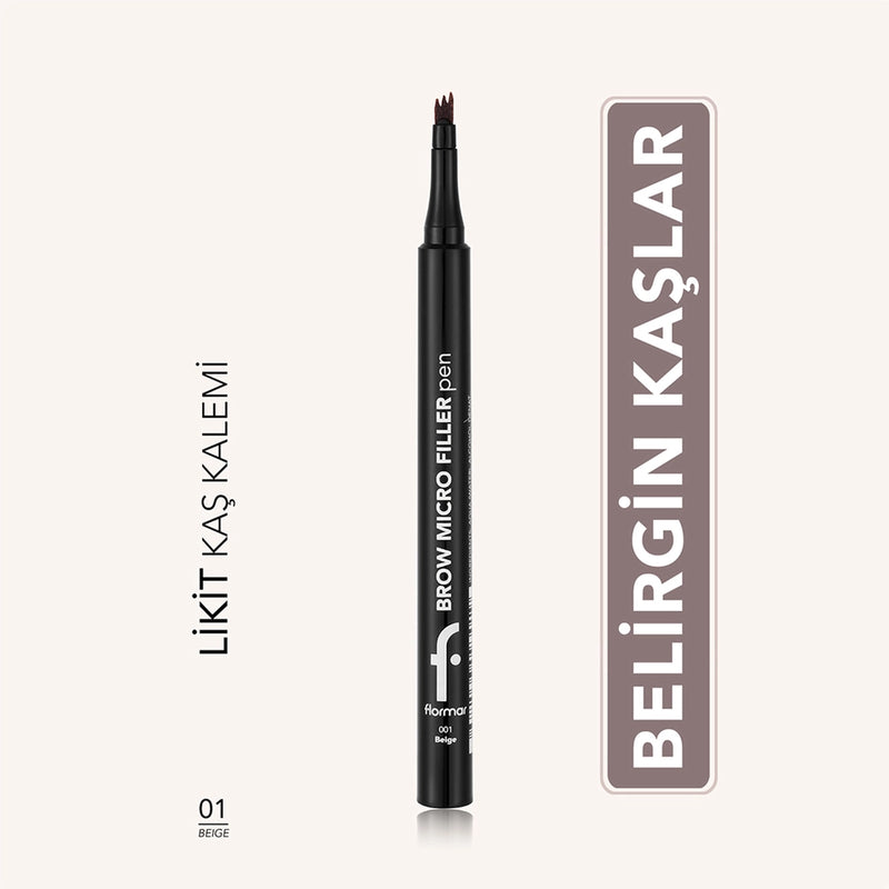 Flormar Brow Micro Filler Comb Tip Natural Finish Eyebrow Pencil