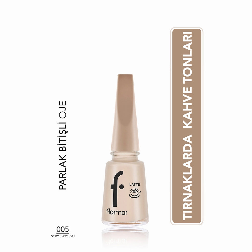 Flormar Brown Tone Nail Polish with Intense Color and Shiny Appearance