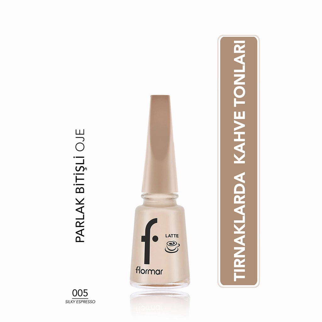 Flormar Brown Tone Nail Polish with Intense Color and Shiny Appearance