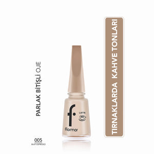 Flormar Brown Tone Nail Polish with Intense Color and Shiny Appearance