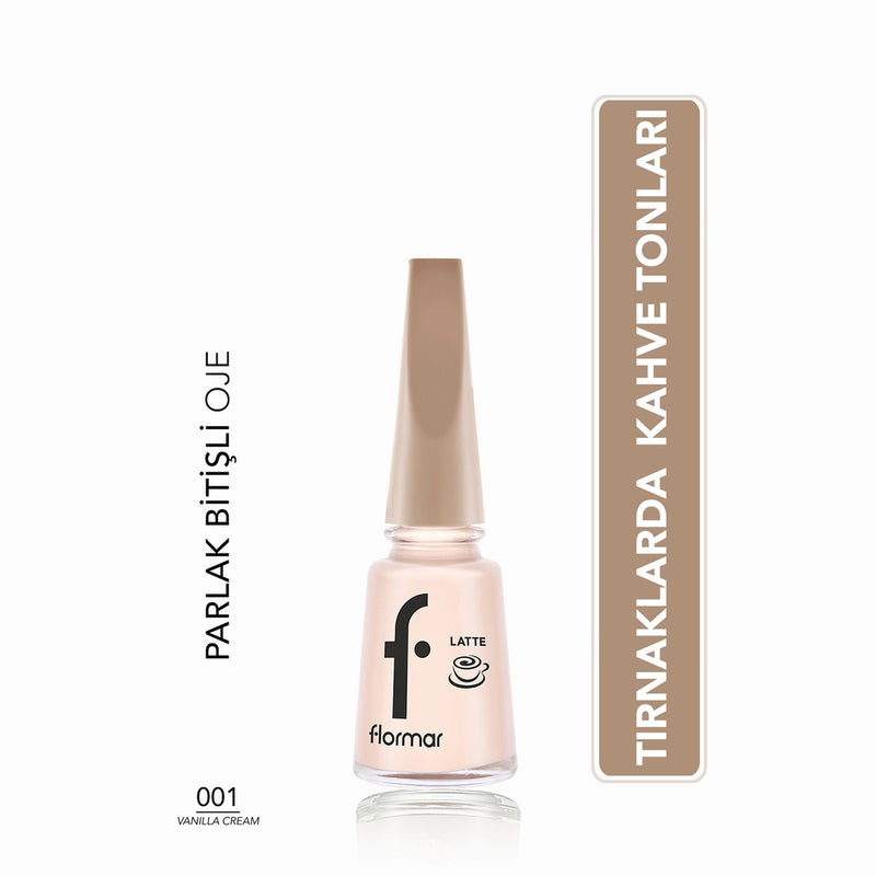 Flormar Brown Tone Nail Polish with Intense Color and Shiny Appearance