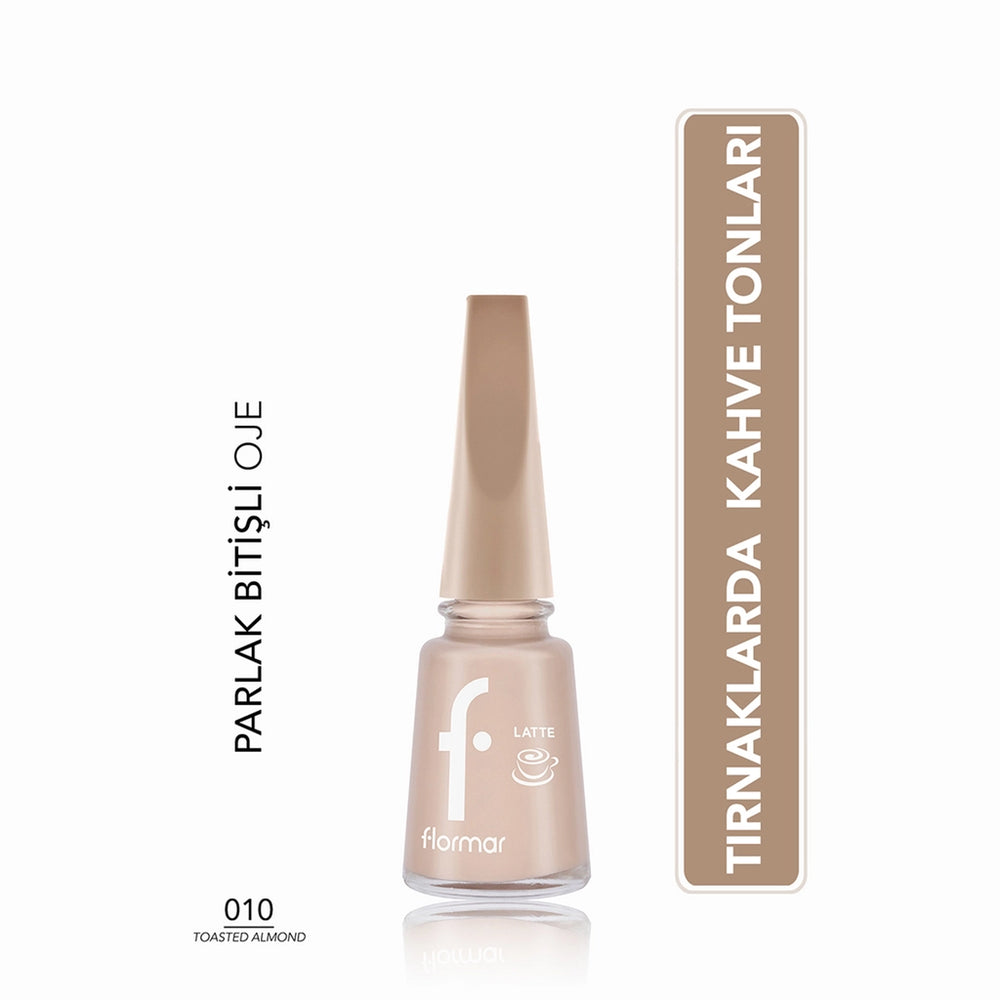Flormar Brown Tone Nail Polish with Intense Color and Shiny Appearance