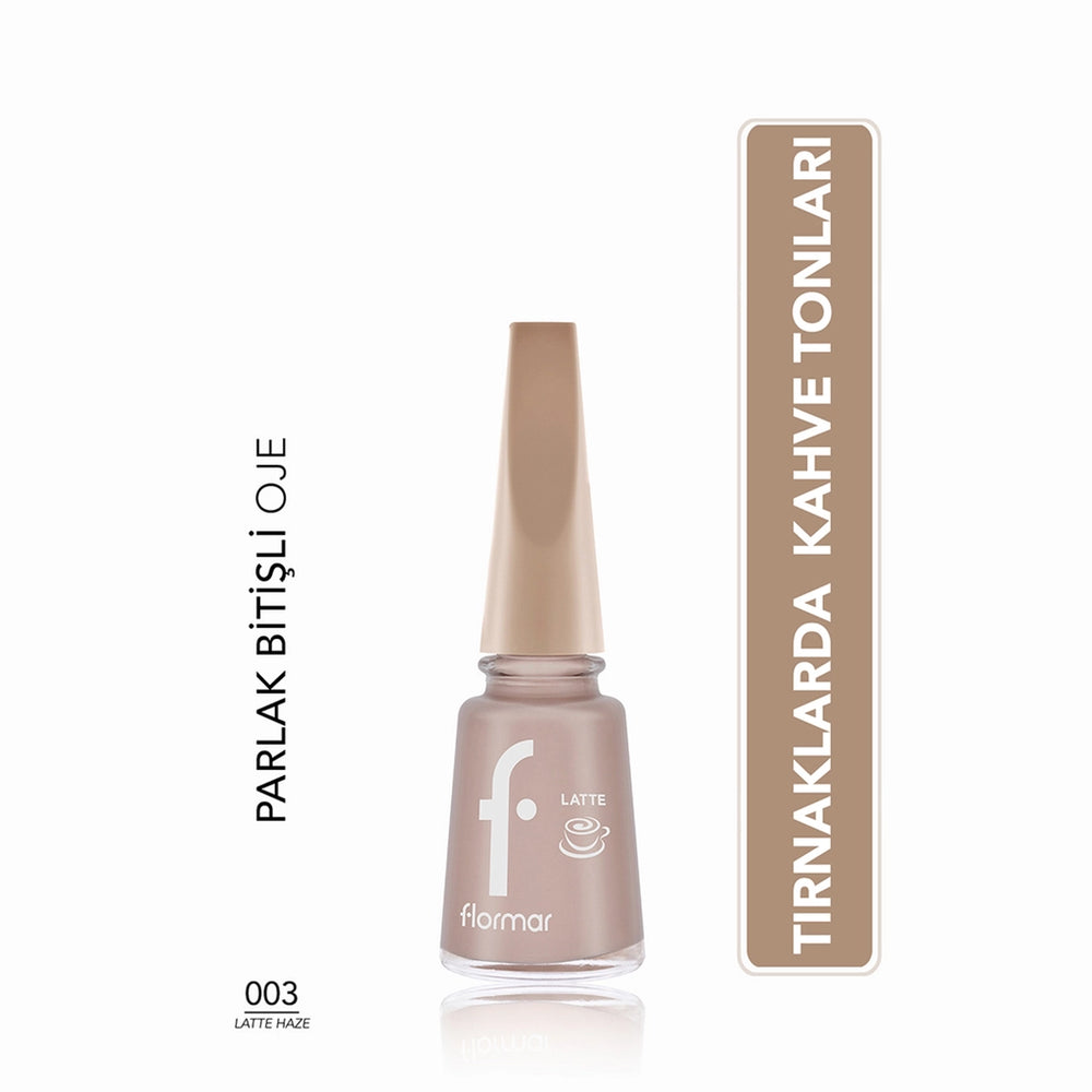 Flormar Brown Tone Nail Polish with Intense Color and Shiny Appearance