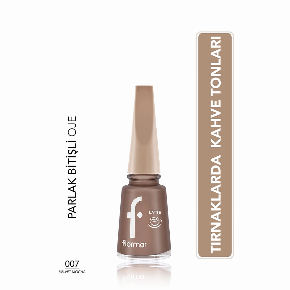 Flormar Brown Tone Nail Polish with Intense Color and Shiny Appearance