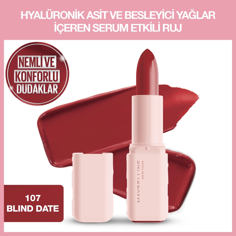 Maybelline New York Serum Effect Lipstick Containing Hyaluronic Acid and Nourishing Oil