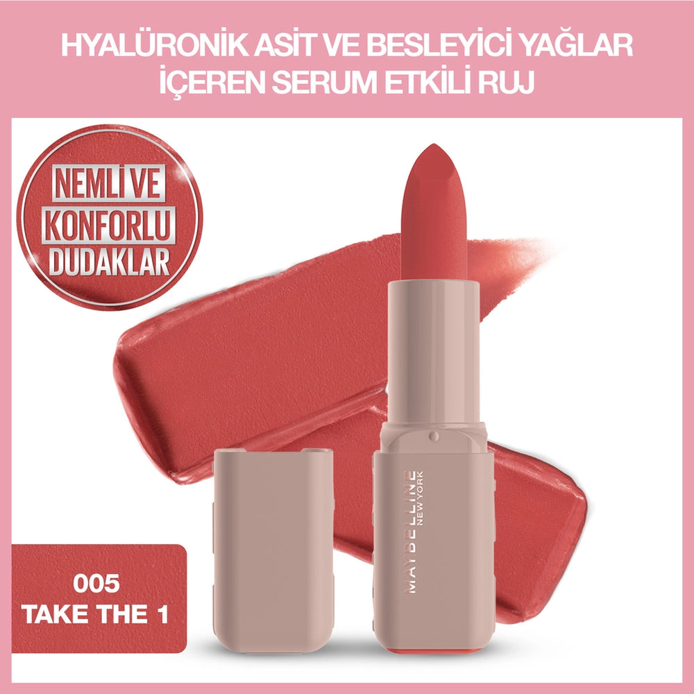 Maybelline New York Serum Effect Lipstick Containing Hyaluronic Acid and Nourishing Oil
