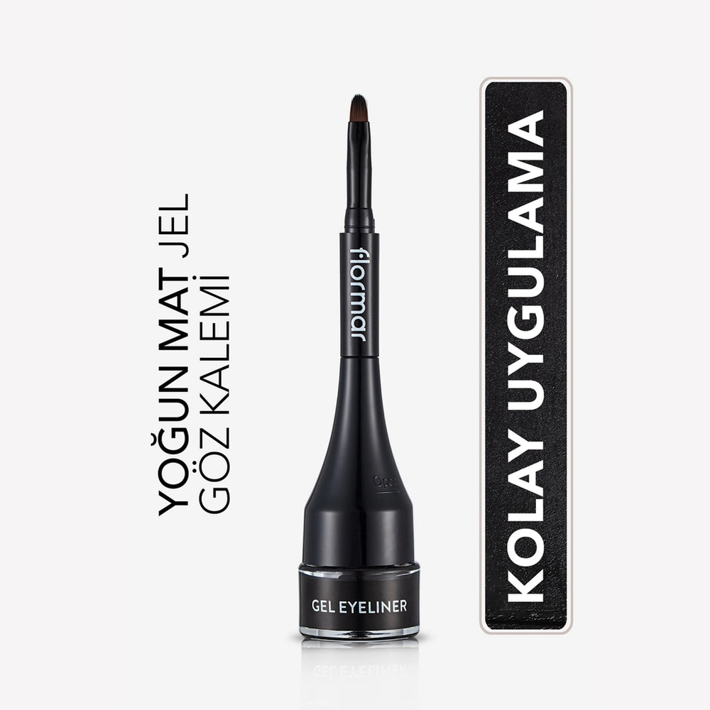Flormar Intensely Pigmented Matte Finish Self-Brush Gel Eyeliner 001 Black