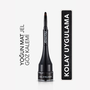 Flormar Intensely Pigmented Matte Finish Self-Brush Gel Eyeliner 001 Black