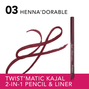 Bourjois Twist Matic Kajal 2 in 1 Eye Pencil 03 Henna'dorable