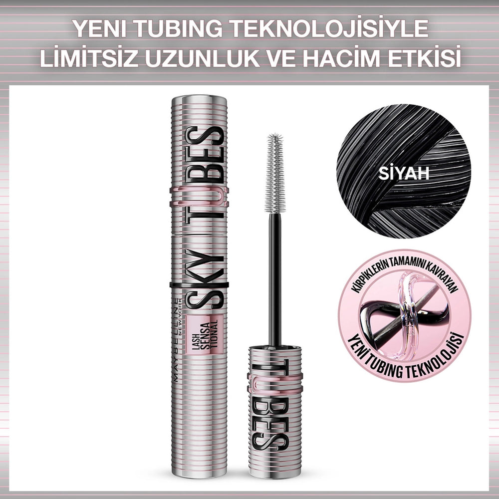 Maybelline New York Lash Sensational Sky Tubes Tubing Mascara Giving Unlimited Length and Volume Effect