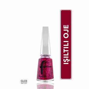 Flormar Glitter Translucent Glitter Nail Polish GL40 Golden Orchid