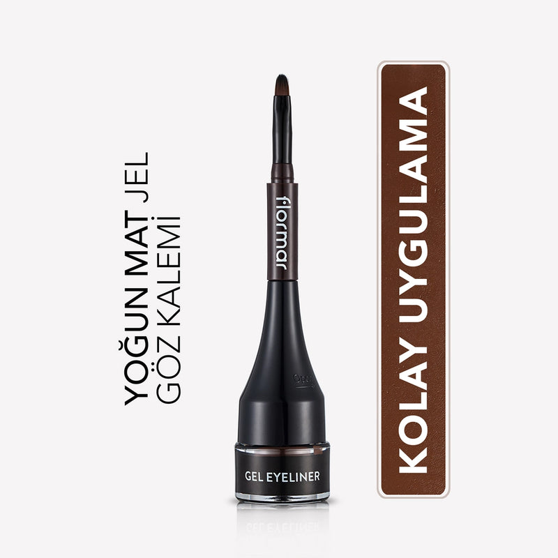 Flormar Intensely Pigmented Matte Finish Self-Brush Gel Eyeliner