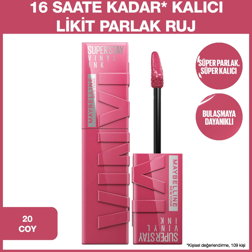 Maybelline New York Super Stay Vinyl Ink Long Lasting Liquid Glossy Lipstick