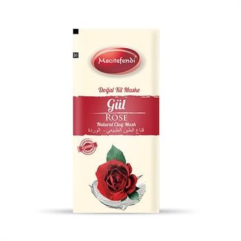 قناع طين طبيعي من Mecitefendi - بالورد للاستخدام مرة واحدة - 20 جم