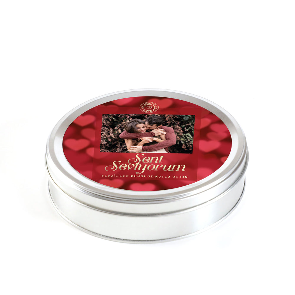 Custom Valentine's Day Gift: Personalized Double-Roasted Lokum (Metal Round Box) 300g